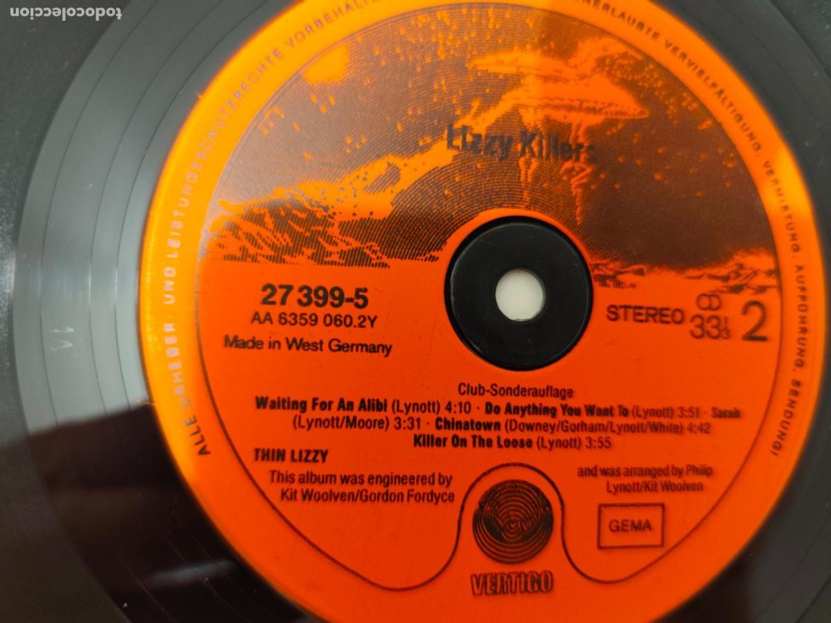 Discos de vinilo: Thin Lizzy &ndash; Lizzy Killers- (1981) LP disco vinilo - Foto 8