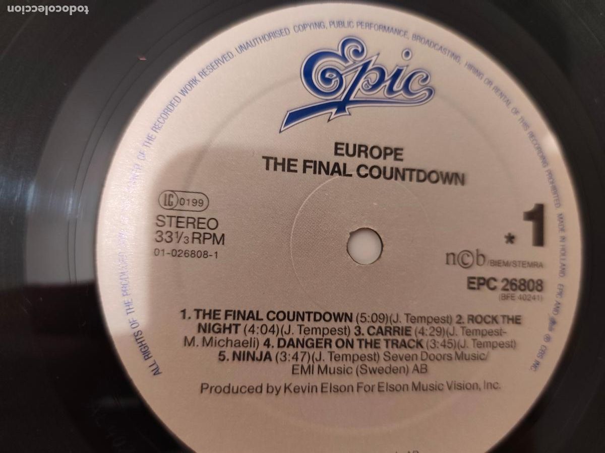 Discos de vinilo: Europe &ndash; The Final Countdown- (1986) LP disco vinilo - Foto 11