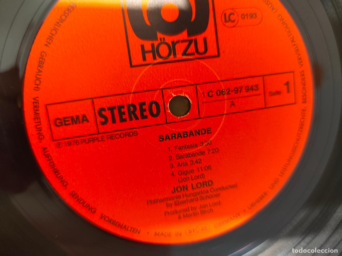 Discos de vinilo: Jon Lord &lrm;&ndash; Sarabande- (1976) LP disco vinilo - Foto 6