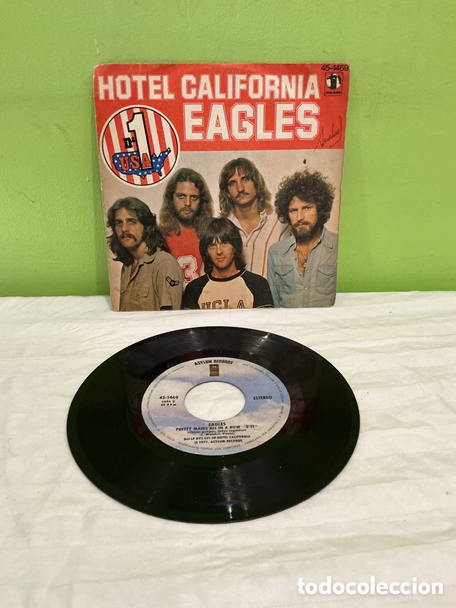 Discos de vinilo: Eagles &ndash; Hotel California &ndash; Single 1977 - Foto 2