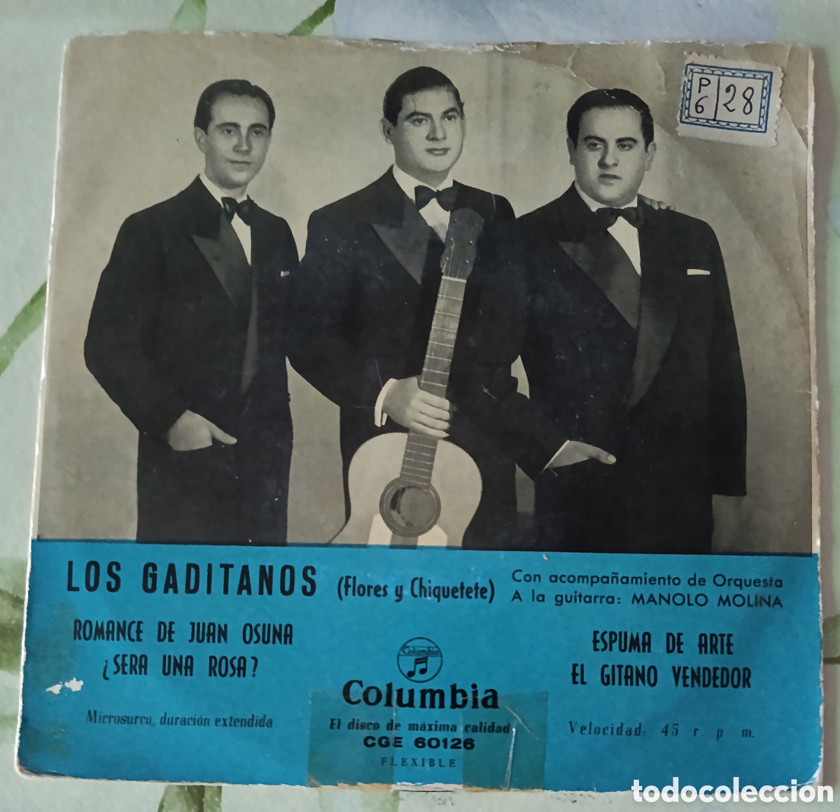 Discos de vinil: Los Gaditanos Ep sello Columbia editado en Espa&ntilde;a.