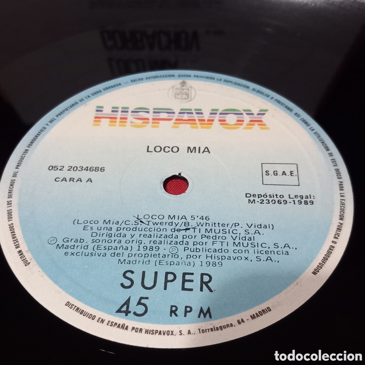 Discos de vinilo: MAXI LOCO MIA 1989 HISPAVOX - Foto 2