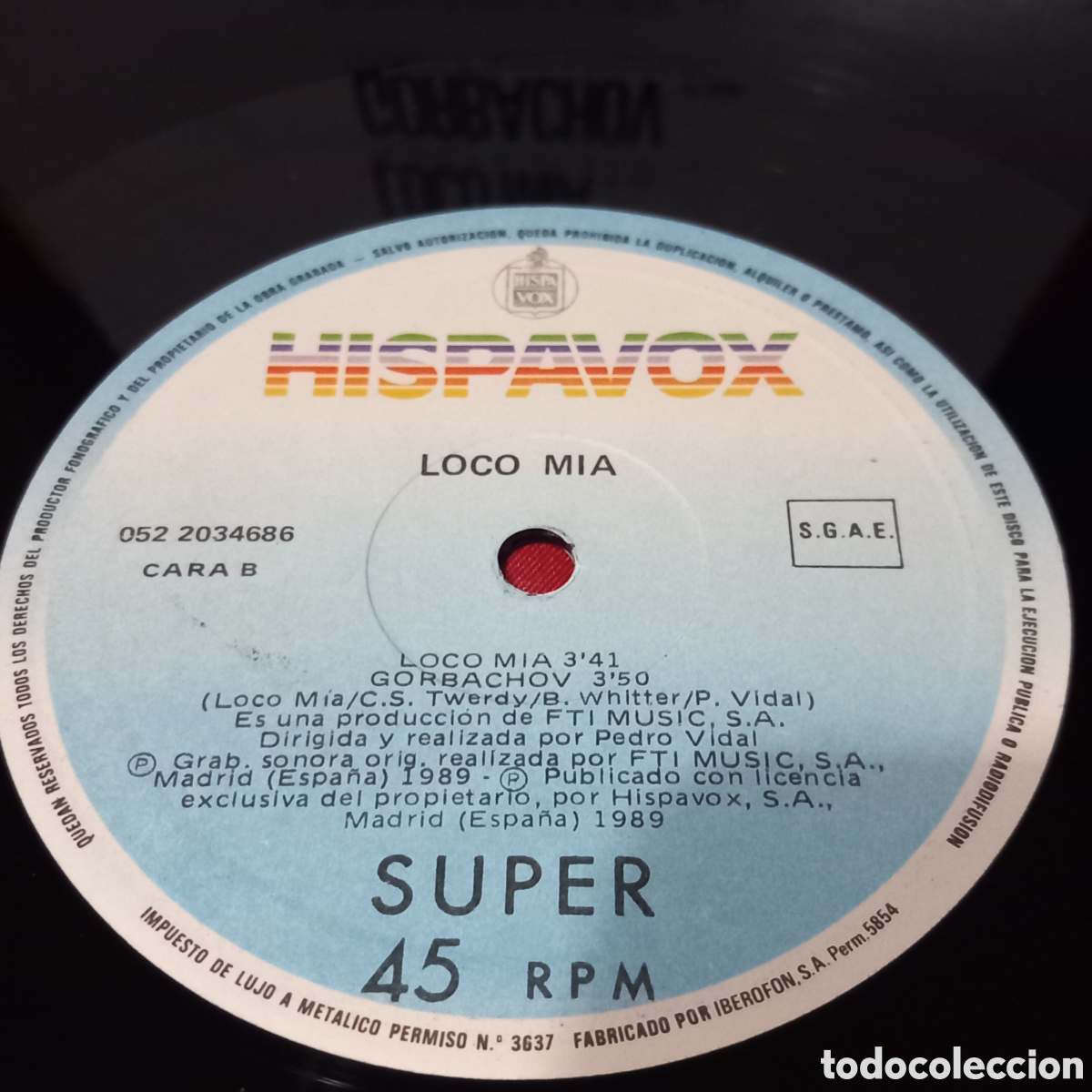 Discos de vinilo: MAXI LOCO MIA 1989 HISPAVOX - Foto 3