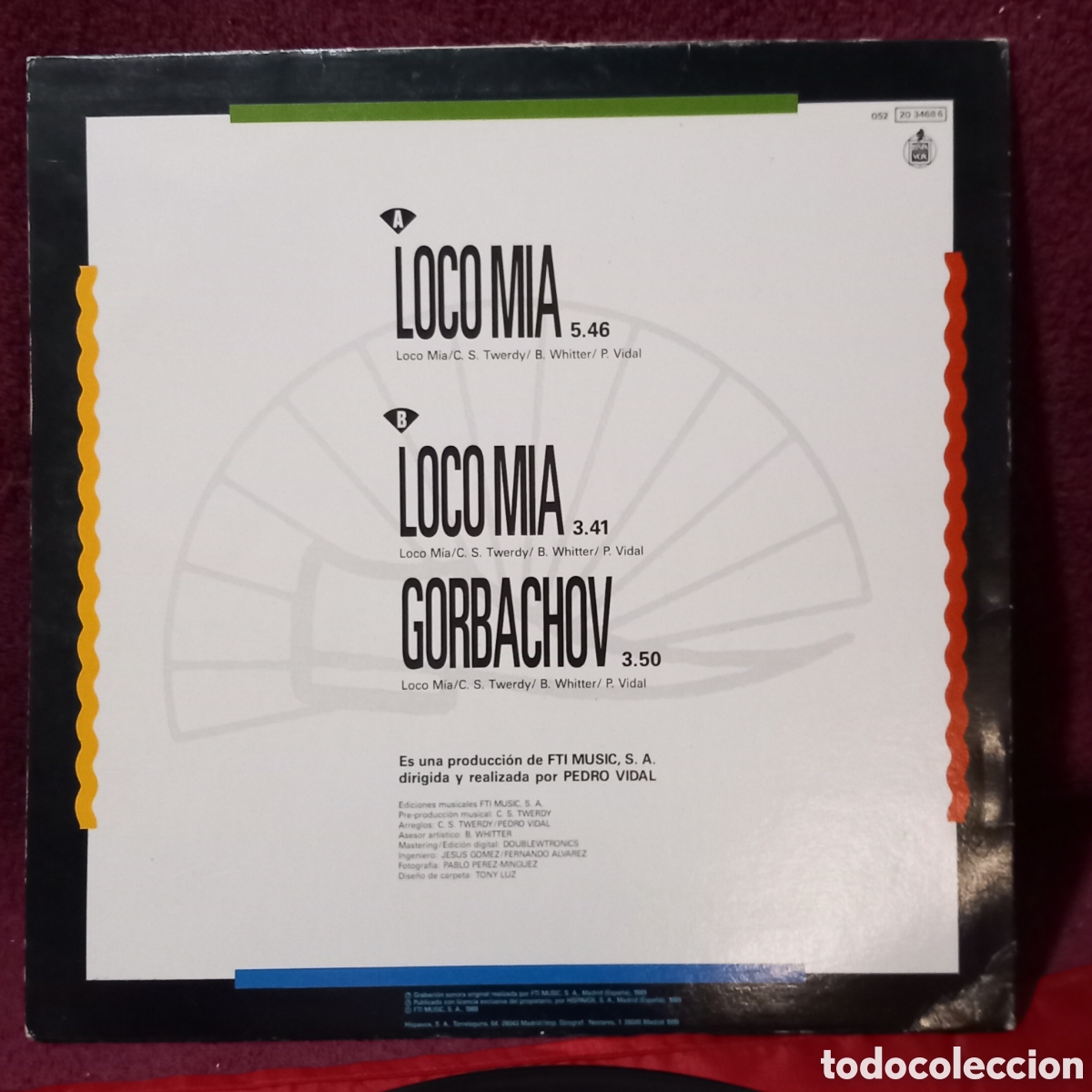 Discos de vinilo: MAXI LOCO MIA 1989 HISPAVOX - Foto 4