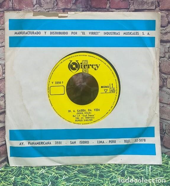 Discos de vinilo: The (St. Thomas) Pepper Smelter &rdquo;In A Gadda Da Vida / Words of Pain&rdquo; Single de epoca edicion Peru