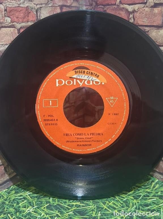 Discos de vinilo: Rainbow &rdquo;Stone Cold / Rock Fever&rdquo; Single edicion peruana - Foto 3