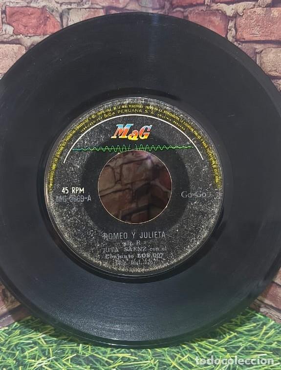 Discos de vinilo: Rita Saenz y los 007 &rdquo;Romeo y Julieta&rdquo; / &rdquo;Las Hojas secas&rdquo; Single edicion peruana. - Foto 1