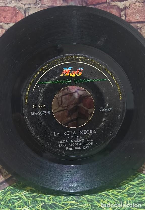 Discos de vinilo: Rita Saenz y los Sicodelicos &rdquo;La Rosa Negra&rdquo; / &rdquo;Te he perdido la f&eacute;&rdquo; Single edicion peruana.