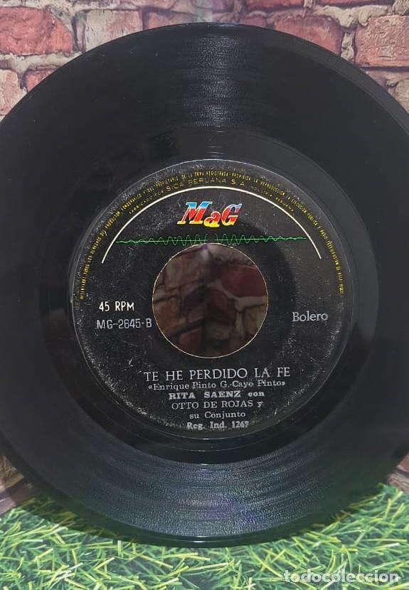 Discos de vinilo: Rita Saenz y los Sicodelicos &rdquo;La Rosa Negra&rdquo; / &rdquo;Te he perdido la f&eacute;&rdquo; Single edicion peruana. - Foto 2