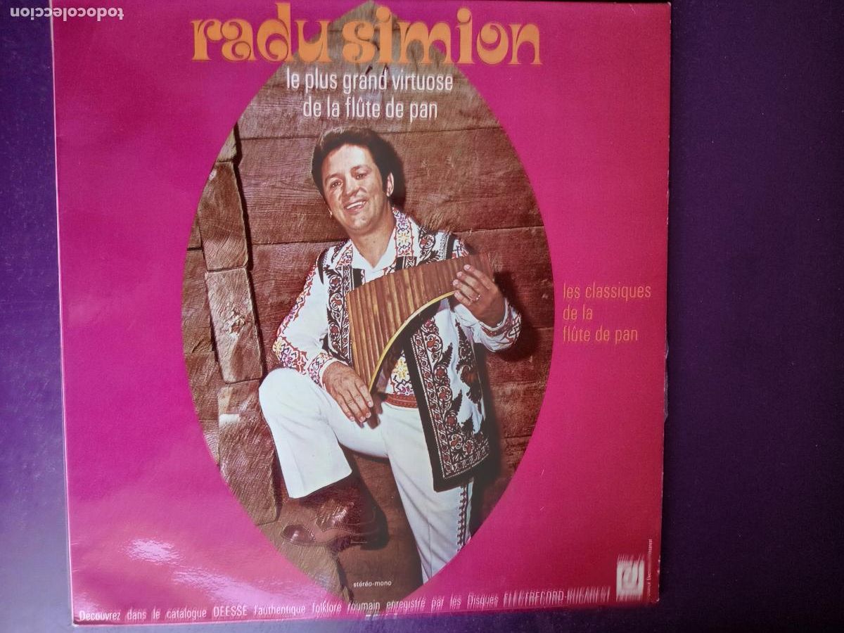 Discos de vinilo: Radu Simion &ndash; El mayor virtuoso de la flauta de pan - LP DEESEE FRACIA - -RUMANIA FOLK
