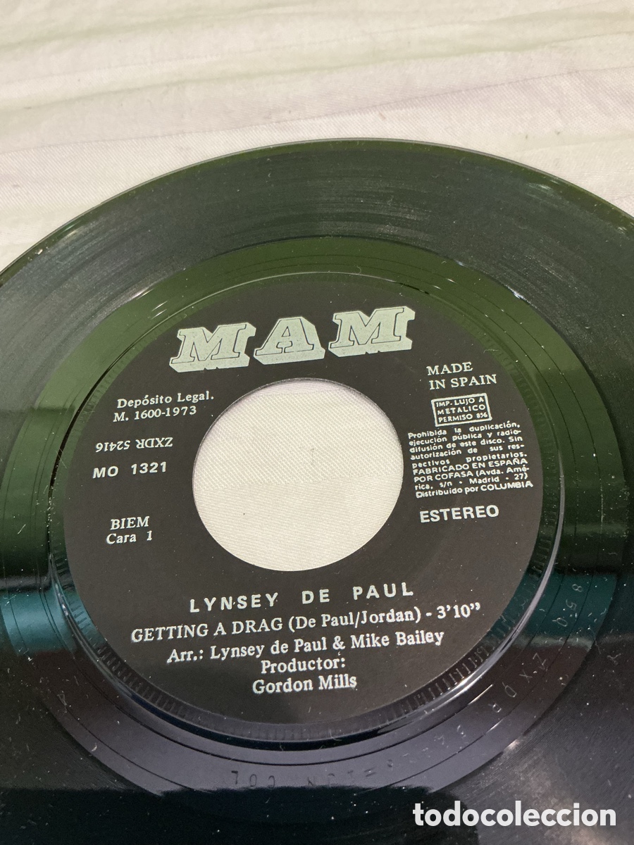 Discos de vinilo: Lynsey de Paul &ndash; Getting a Drag / Brandy &ndash; Single 1973 - Foto 5