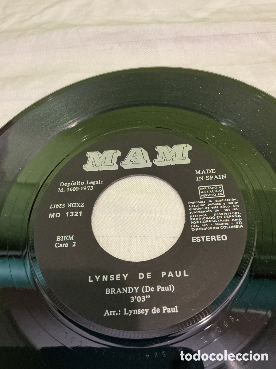 Discos de vinilo: Lynsey de Paul &ndash; Getting a Drag / Brandy &ndash; Single 1973 - Foto 6
