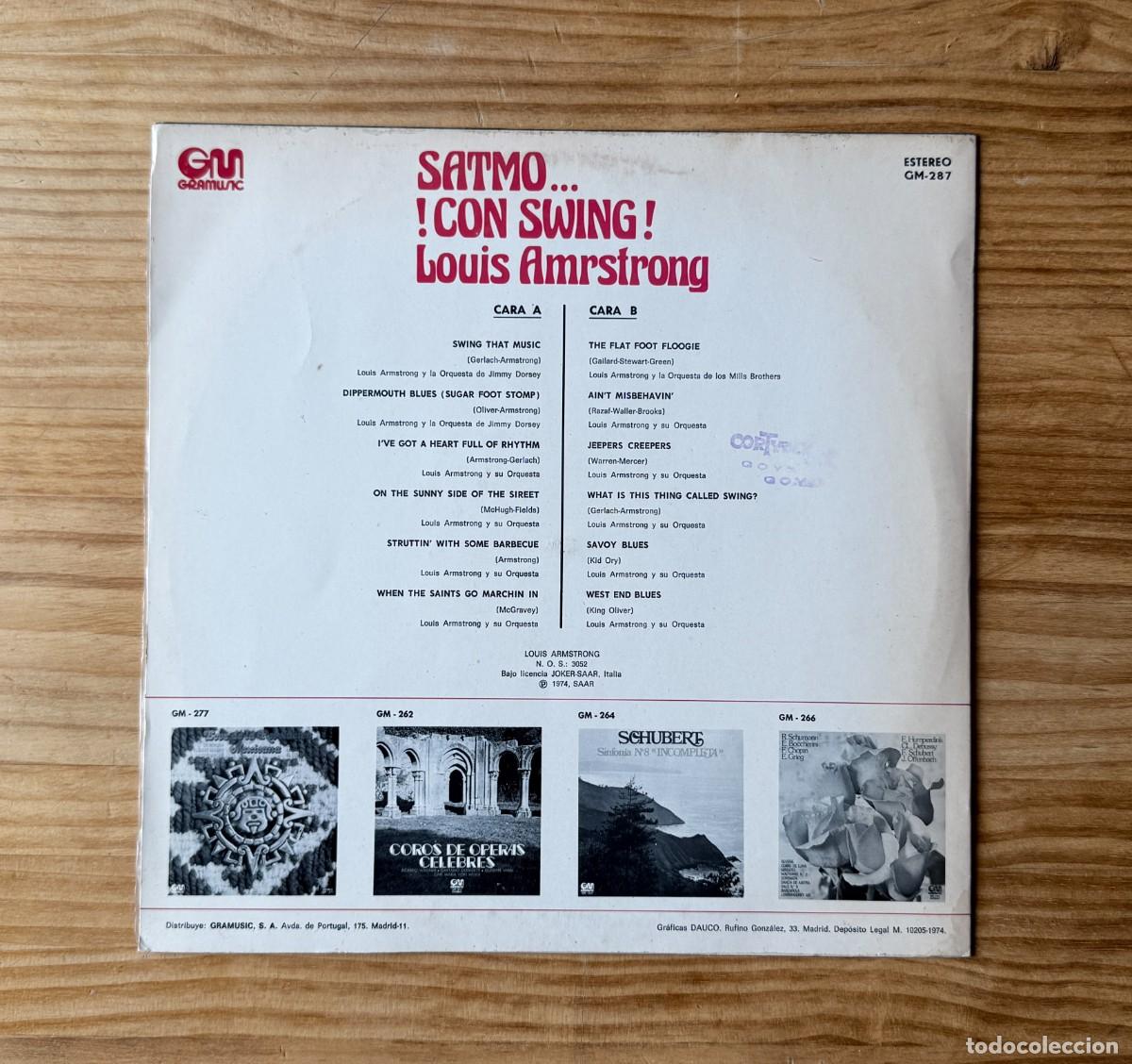 Discos de vinilo: Louis Armstrong &ndash; Satmo... &iexcl;Con Swing! Spain 1974 - Foto 2