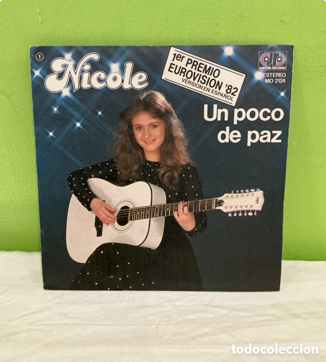 Disques de vinyle: Nicole &ndash; Un poco de paz &ndash; Single Eurovisi&oacute;n, 1982