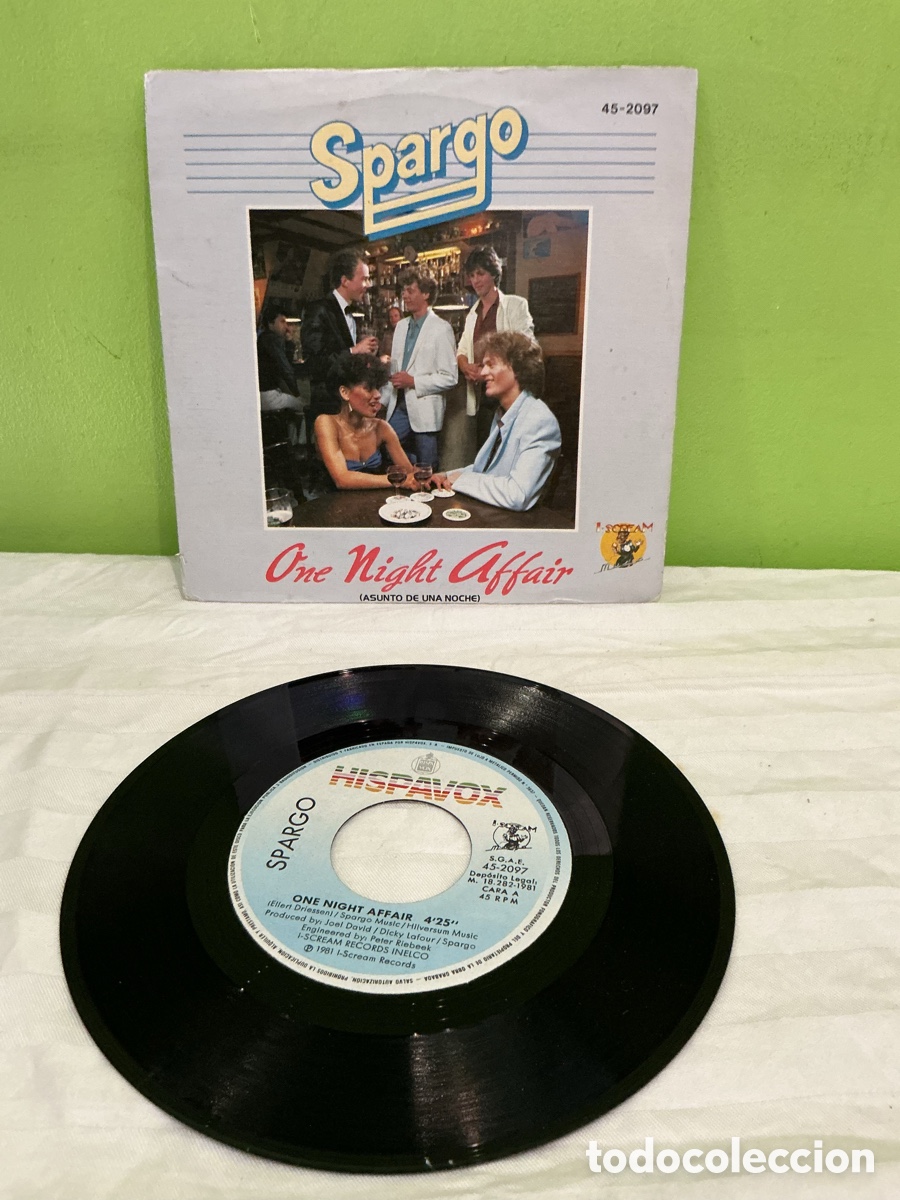 Discos de vinilo: Spargo &ndash; One Night Affair &ndash; Single, 1981 - Foto 3