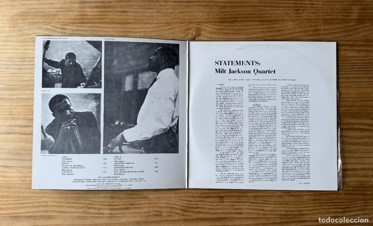 Discos de vinilo: Milt Jackson Quartet &lrm;&ndash; Statements. Spain 1976 - Foto 2