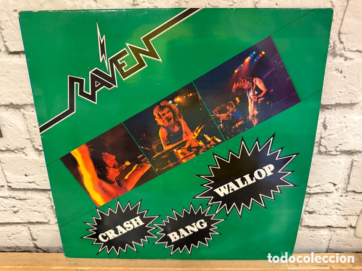 Discos de vinilo: Raven &lrm;&ndash; Crash Bang Wallop. Edici&oacute;n UK vinilo color purpura.