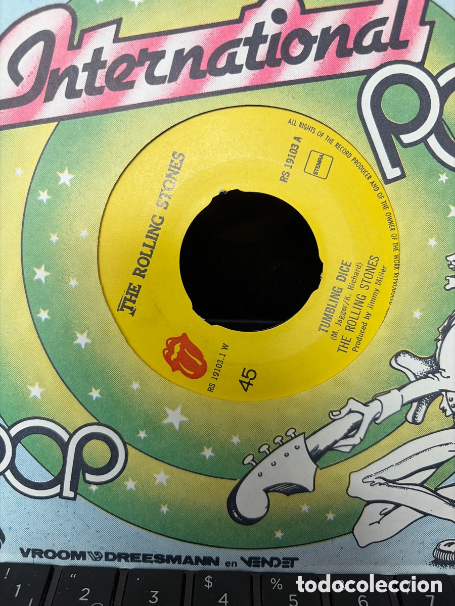 Discos de vinilo: THE ROLLING STONES - TUMBLING DICE + SWEET BLACK ANGEL SINGLE SIN PORTADA