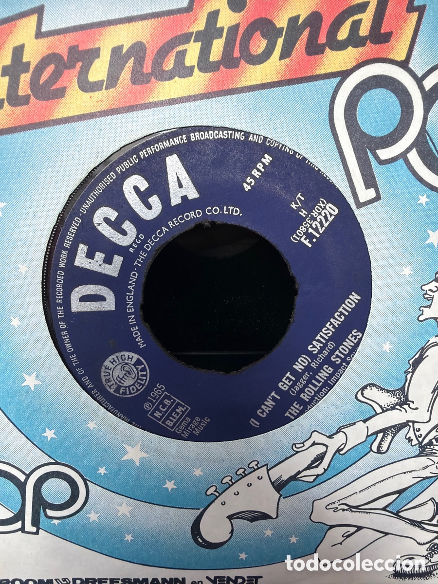 Discos de vinilo: THE ROLLING STONES - I CAN'T GET NO SATISFACTION SINGLE SIN PORTADA UK
