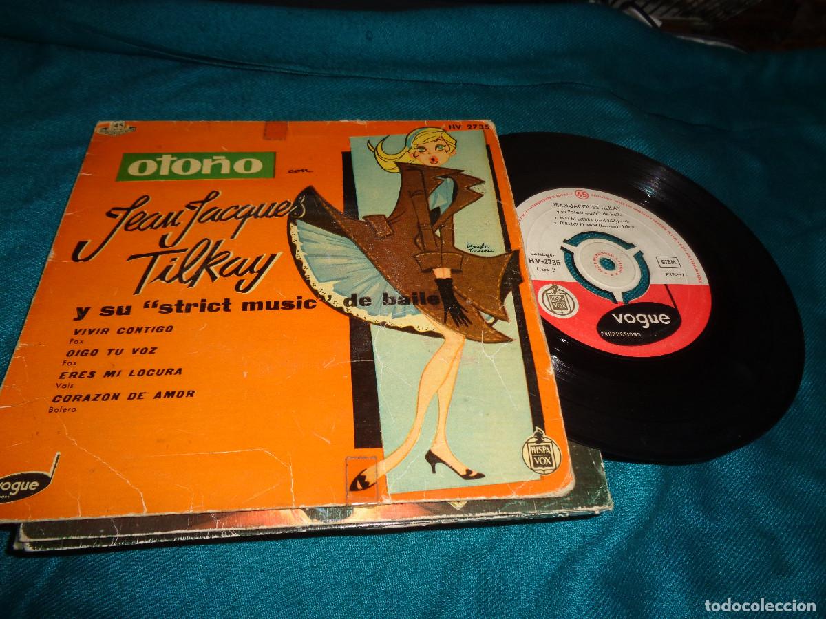 Discos de vinilo: OTO&Ntilde;O CON JEAN-JACQUES TILKAY Y SU &rdquo; STRICT MUSIC&rdquo;. VIVIR CONTIGO + 3. EP. VOGUE, 1958. EDC. SPAIN