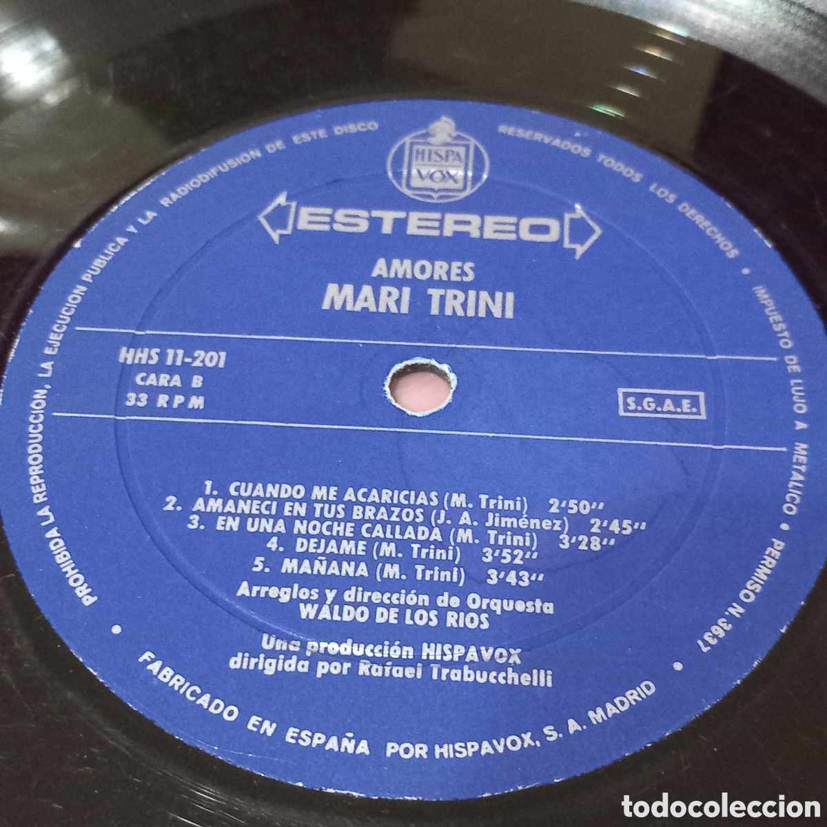 Discos de vinilo: LP MARI TRINI AMORES(1970 HISPAVOX) - Foto 4