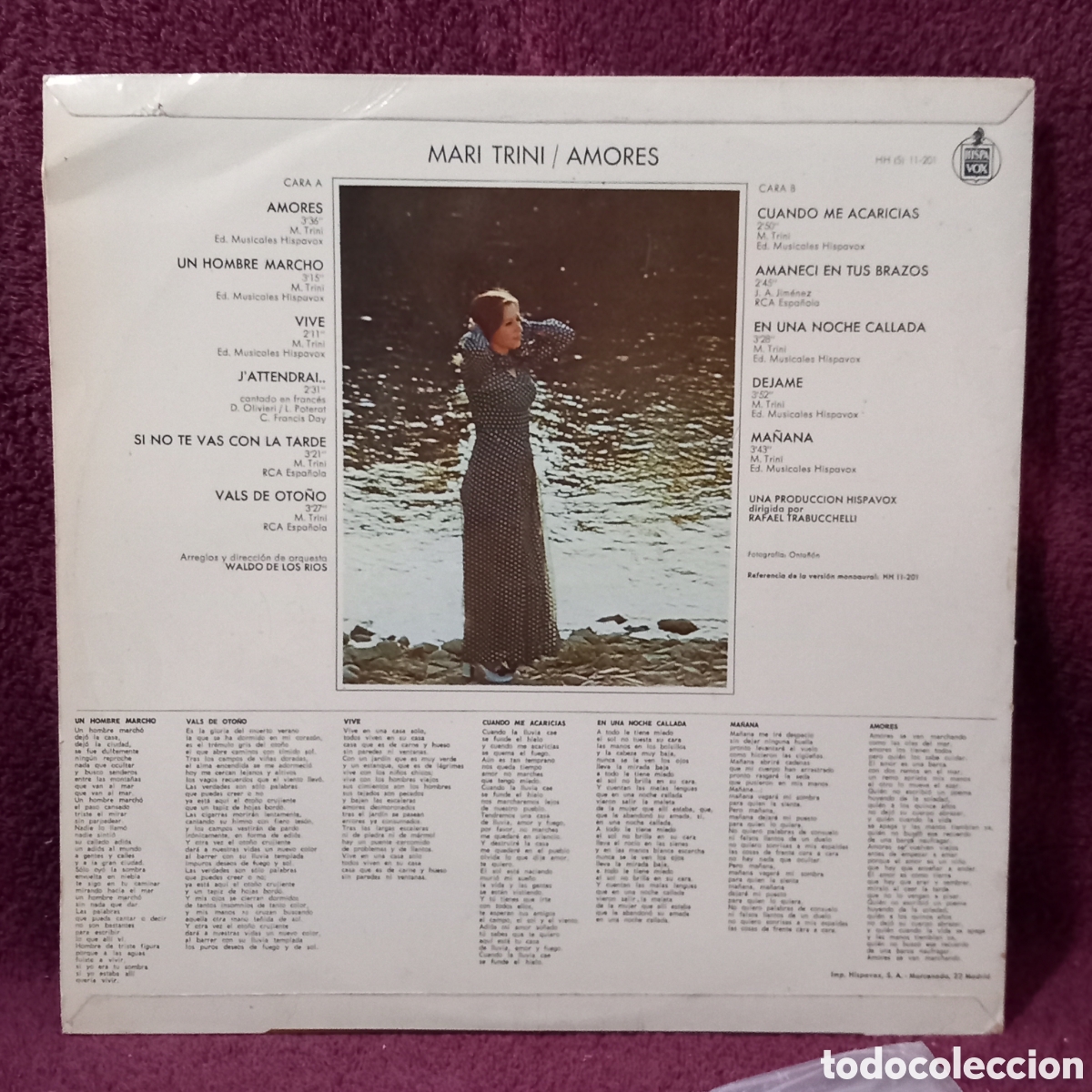 Discos de vinilo: LP MARI TRINI AMORES(1970 HISPAVOX) - Foto 5
