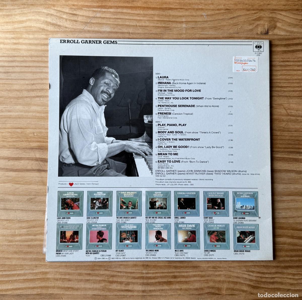 Discos de vinilo: Erroll Garner &ndash; Gems. Spain 1985 - Foto 2