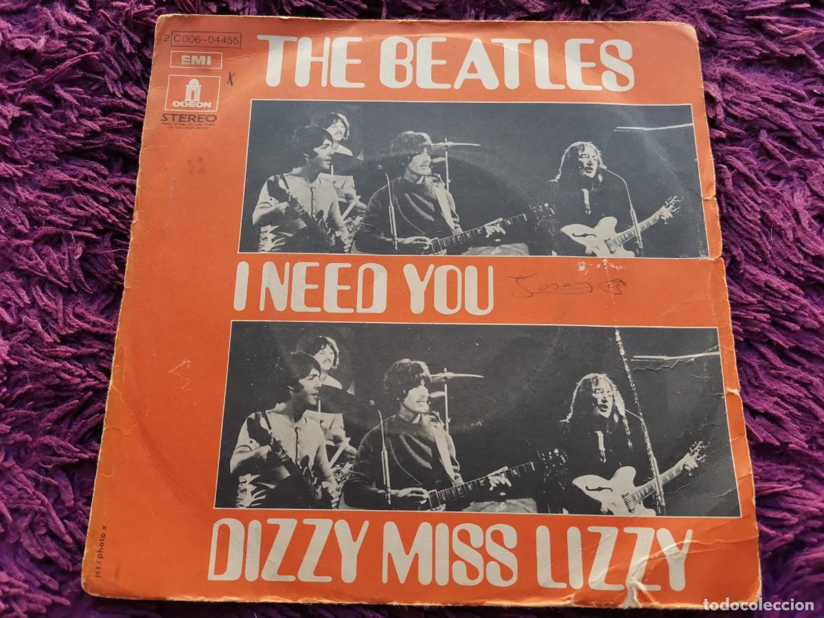 Discos de vinilo: The Beatles &ndash; I Need You / Dizzy Miss Lizzy Vinilo 7&rdquo; Single 1973 France 2C006-04455