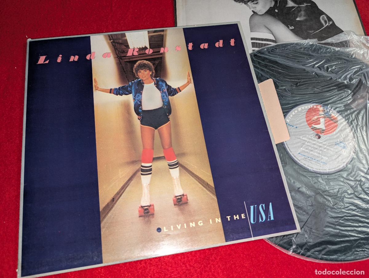 Discos de vinilo: LINDA RONSTAD Living in the USA LP 1978 Asylum ESPA&Ntilde;A SPAIN GATEFOLD