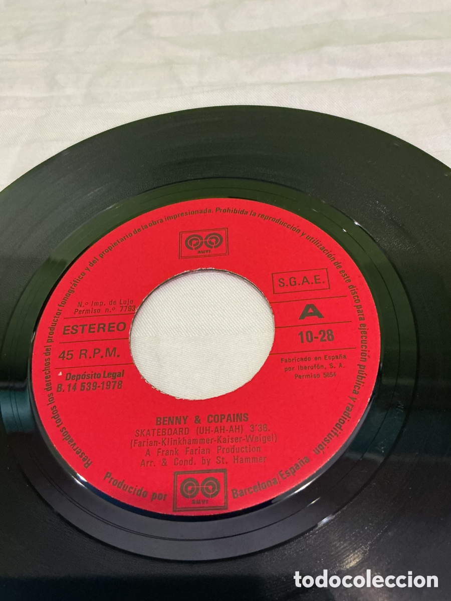 Discos de vinilo: Benny & Copains &ndash; Skateboard &ndash; Single vinilo 1978 - Foto 5