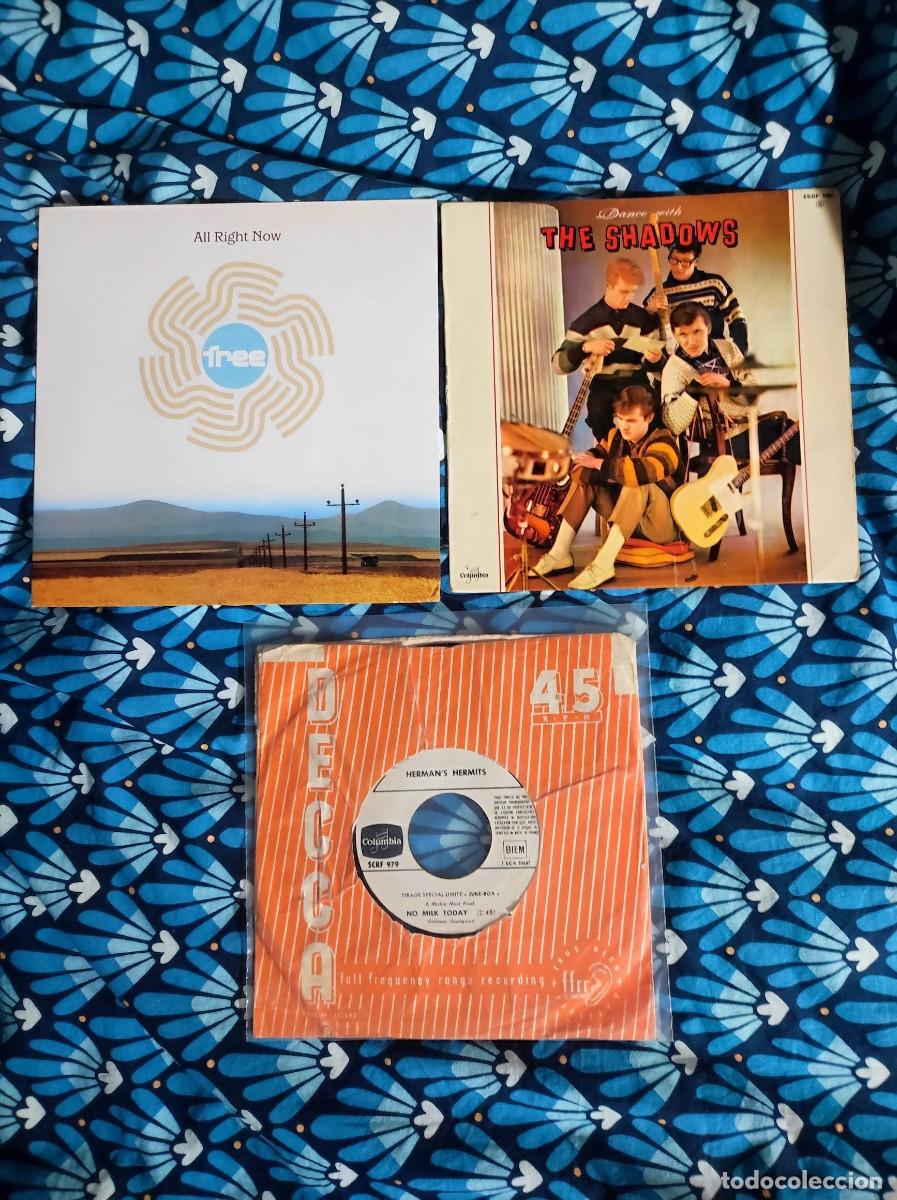 Discos de vinilo: Lote 3 Vinilos Vintage 7&rdquo; Rock Pop - Free, The Shadows, Herman's Hermits