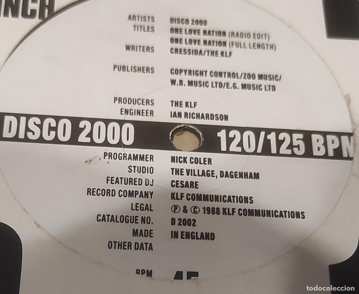 Discos de vinilo: Disco 2000 &ndash; One Love Nation-MAXI- - Foto 1