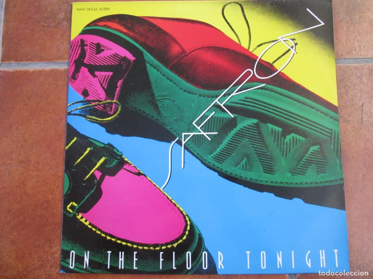 Discos de vinilo: SAFRON - On the Floor tonight. Maxi Single, ed espa&ntilde;ola 12&rdquo; 45 rpm 1990. Magn&iacute;fico estado VG+/NM
