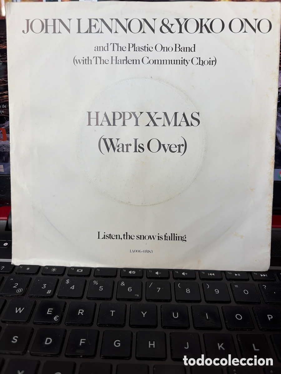 Discos de vinilo: JOHN LENNON AND YOKO ONO - HAPPY X MAS + LISTEN THE SNOW IS FALLING SINGLE IMPORTADO