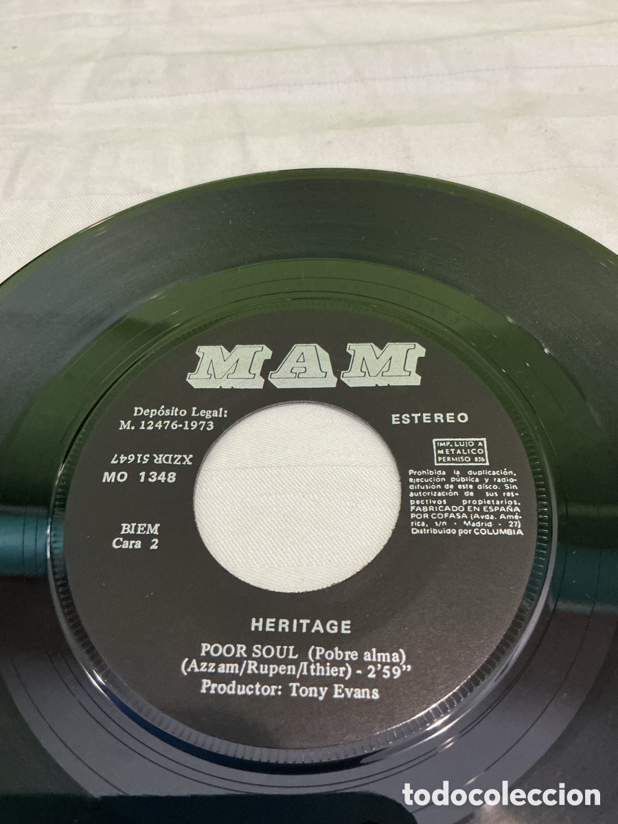 Discos de vinilo: Heritage &ndash; See the Light / Poor Soul &ndash; Single vinilo 1973 - Foto 5