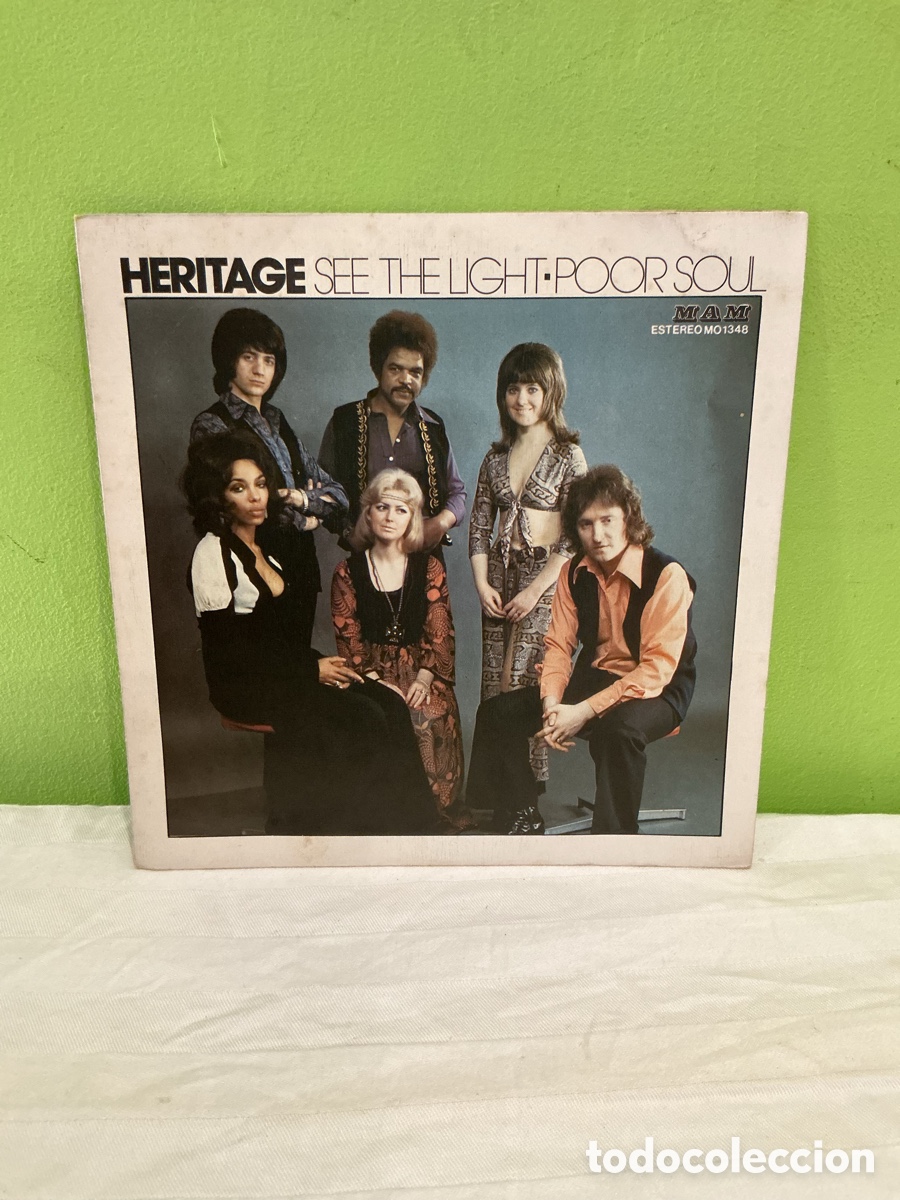 Discos de vinilo: Heritage &ndash; See the Light / Poor Soul &ndash; Single vinilo 1973 - Foto 2