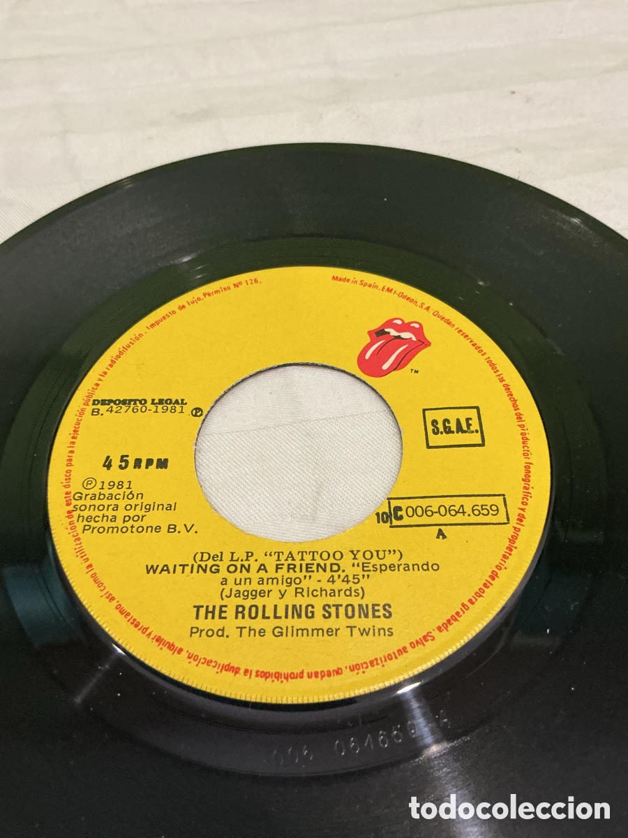 Discos de vinilo: The Rolling Stones &ndash; Waiting on a Friend &ndash; Single 1981 - Foto 4