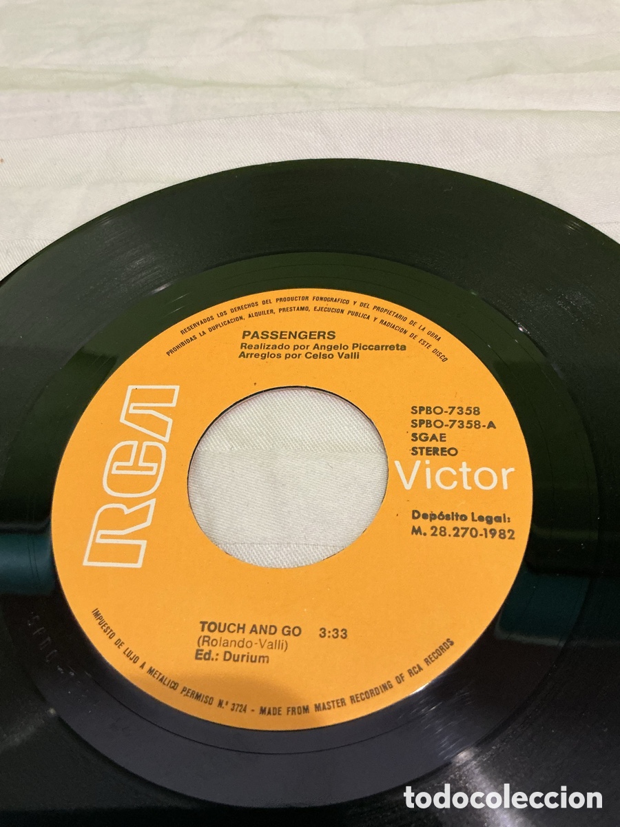 Discos de vinilo: Passengers &ndash; Touch and Go / Makin&rsquo; the Rounds &ndash; Single 1982 - Foto 6