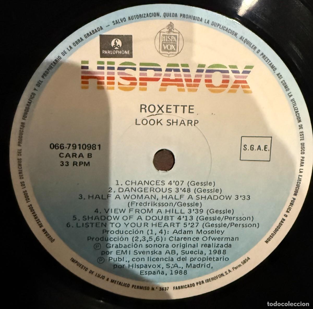 Discos de vinilo: Roxette &ndash; Look Sharp!. Disco vinilo. Edic. Spain. 1988 - Foto 3