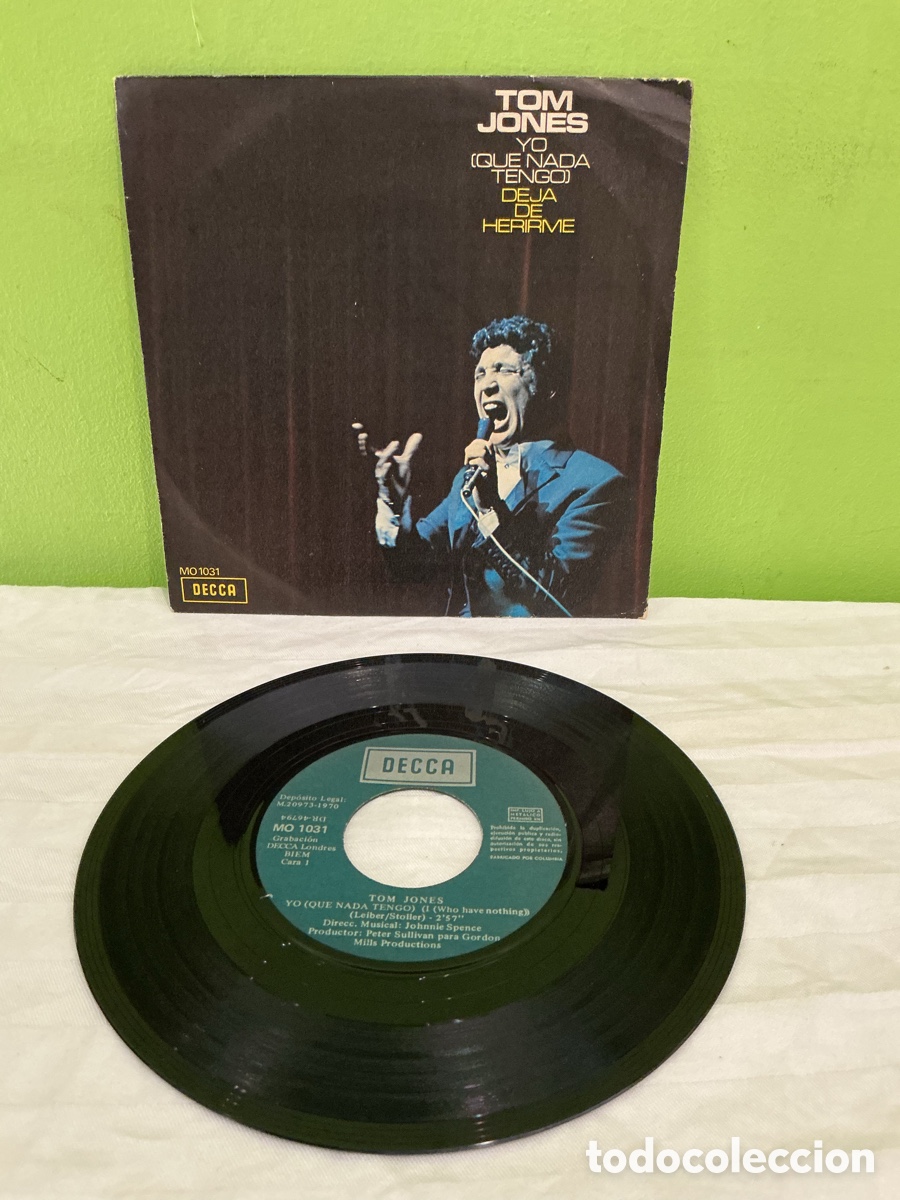 Discos de vinilo: Tom Jones &ndash; Yo (que nada tengo) &ndash; Single 1970 - Foto 3