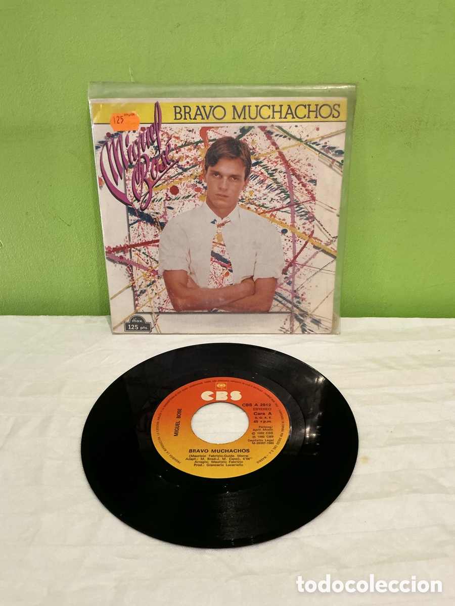 Discos de vinilo: Miguel Bos&eacute; &ndash; Bravo muchachos &ndash; Single 1982 - Foto 3