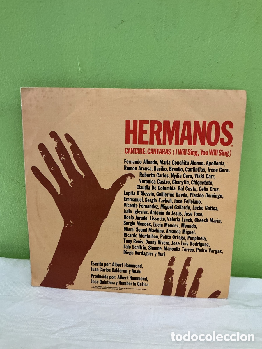 Discos de vinilo: Hermanos &ndash; Cantar&eacute;, cantar&aacute;s &ndash; Single 1985 - Foto 2