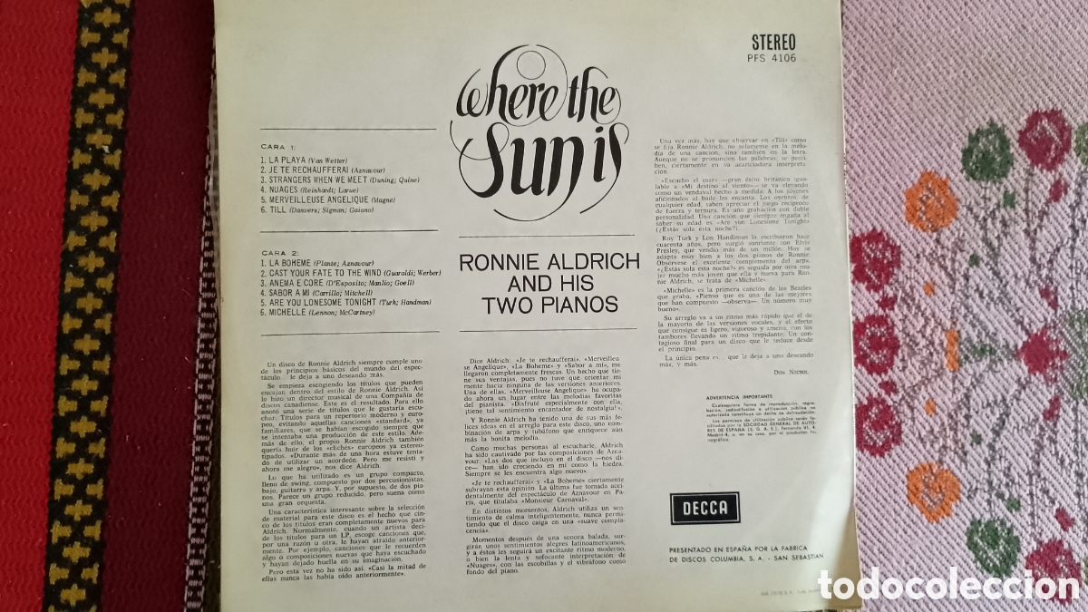 Discos de vinilo: Ronnie aldrich his two pianos - Foto 2
