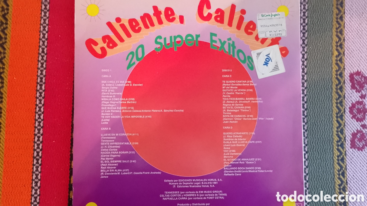 Discos de vinilo: Caliente caliente 20 super exitos - Foto 2