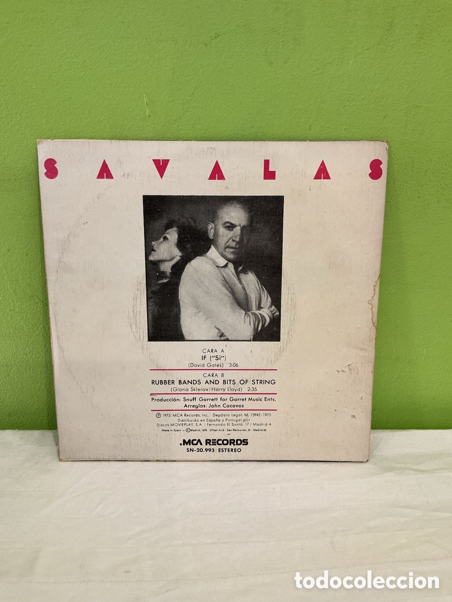 Discos de vinilo: Telly Savalas &ndash; If (S&iacute;) &ndash; Single vinilo 1975 - Foto 7