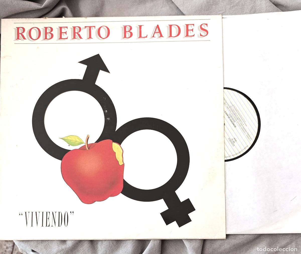 Discos de vinilo: ROBERTO BLADES - VIVIENDO. LP 1990. - Foto 2