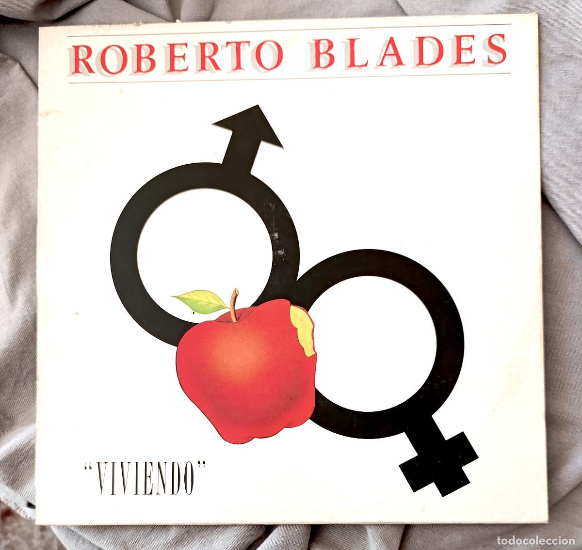 Discos de vinilo: ROBERTO BLADES - VIVIENDO. LP 1990.