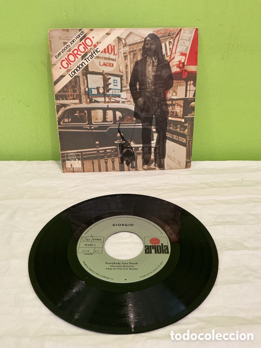 Discos de vinilo: Giorgio Moroder &ndash; Everybody Join Hands / London Traffic &ndash; Single 1972 - Foto 3