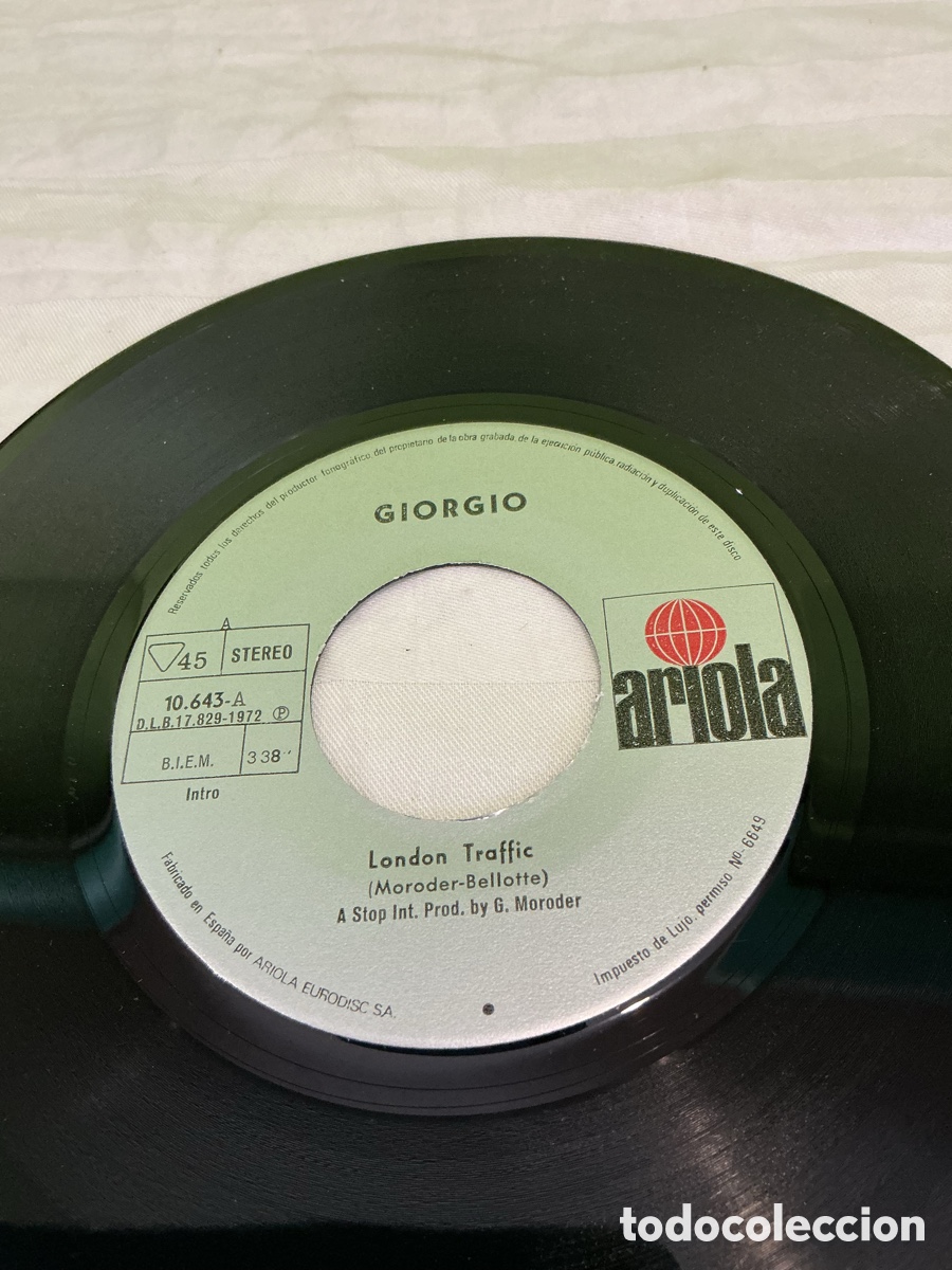 Discos de vinilo: Giorgio Moroder &ndash; Everybody Join Hands / London Traffic &ndash; Single 1972 - Foto 5
