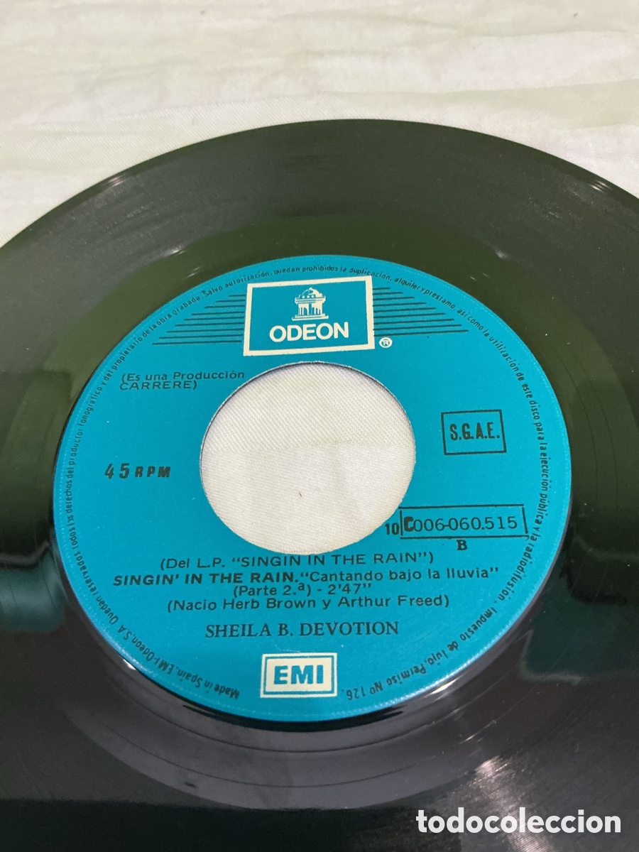 Discos de vinilo: Sheila B. Devotion &ndash; Singin&rsquo; in the Rain &ndash; Single 1978 - Foto 3